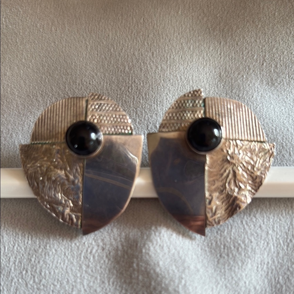 Onyx and Sterling Post Earrings